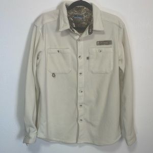 NWOT Columbia Men’s Bucktail PHG Fleece Over Shirt Size Medium Color Cream